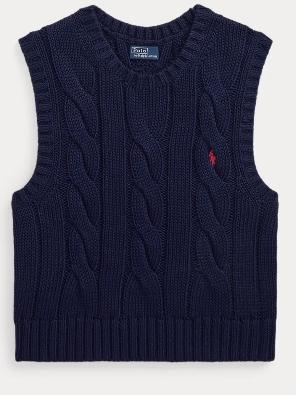 Ralph Lauren NWT Navy Cable Knit Sweater Vest Size Medium - Picture 3 of 5
